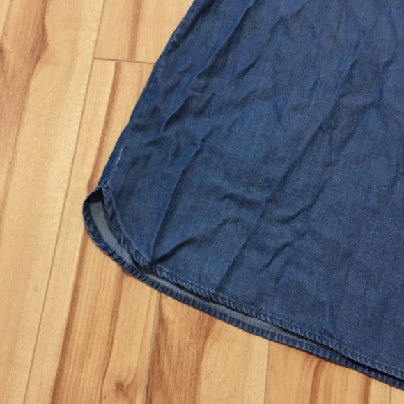 blue jeans button up waist tie dress or tunic - Picture 4 of 5